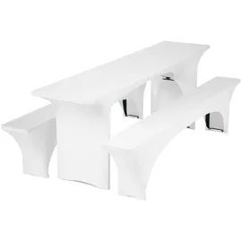 Gräfenstayn Biertischhusse Stretch Weiß 50 x 220 cm