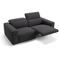 Sofanella 2-Sitzer Stoff Lenola, Relaxsofa, Designsofa, Designer Couch, Italienisches Sofa, 2er Sofa schwarz