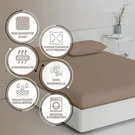 eve textile gmbh Spannbettlaken Jersey 100 x 200 cm braun 1 St.