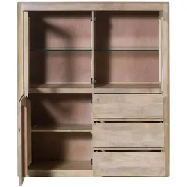 Massivmoebel24 Highboard 128 x 145 x 40 cm Weiß
