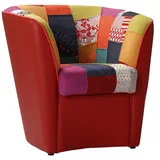 LIBEROSHOPPING.eu - LA TUA CASA IN UN CLIK Sessel Valentina mit Patchwork Stoffsitz (Rot)