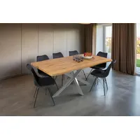 Möbelliebling Esstisch Baumkante Holz-Optik Wildeiche 180 x 90 Spider-Gestell