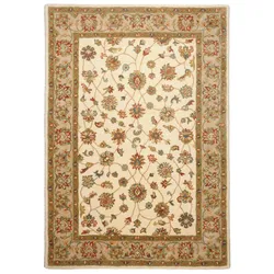 Wollteppich THEKO "Royal Ziegler 503", beige, B:60cm H:14mm L:90cm, Schurwolle, Teppiche, reine Wolle, handgetuftet, Orient-Optik, mit Bordüre
