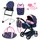 Bayer Design 17016AD Puppenwagen Xeo, Verstellbarer Griff, Schwenkschieber, wandelbar als Jogger, Schlafsack, Hochstuhl, Spielbogen, Puppenzubehör, 73x37x68 cm