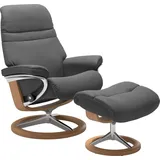Stressless "Sunrise", mit Signature Base, Größe M, Gestell Eiche, grau