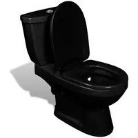 vidaXL Toilette mit WC-Sitz Schwarz