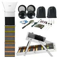Vevor Highbanker Goldwaschset 127 cm (50 Zoll), 3-in-1 Faltbare Goldwaschrinne aus Aluminiumlegierung, 26-tlg. Tragbares Prospektionsset mit Goldwaschpfannen, Klassiersieb, Magnet, Rucksack, Zubehör