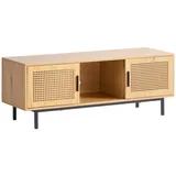 Wohnling Lowboard Eiche, Fernsehkommode Wiener Geflecht 120x46x40 cm stehend, Wohnzimmer, Wohnwände, Lowboards, Lowboards stehend
