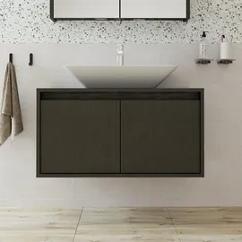 roomartstore.de Roomart Atlantic-85 Unterschrank Bad 85 cm Breit, Weiß-eiche