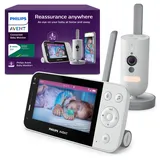 Philips AVENT Philips Connected Videophone mit WLAN, hochwertiger HD-Kamera, Infrarot-Nachtsichtfunktion, Schrei-Erkennung, Gegensprechfunktion, DE... - Grau/Weiß