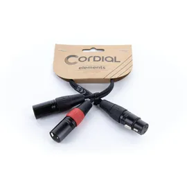 Cordial XLR Y-Adapter 1x XLR-Buchse 3 polig / 2x XLR-Stecker 3 polig 0,30m (ECL EY0.3FMM)
