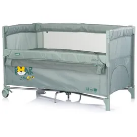Chipolino Reisebett, Relax 2 Ebenen, Vorderseite absenkbar, Seiteneingang, Tasche grün Kunststoff, 60x120 cm, Babymöbel, Babybetten, Reisebetten