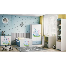 raumhirsch furniture Kinderbett Elefant 80 x 180 cm Holzwerkstoff blau