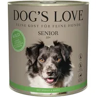 Dog's Love Senior 800g Dose Hundenassfutter 6 x 800 Gramm Wild mit Spinat & Birne