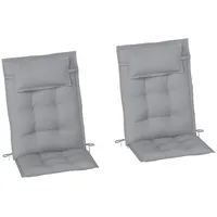 Outsunny Auflage Hellgrau Kunststoff, 50x5x116 cm, Outdoor-Kissen, Liegenauflagen