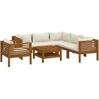 vidaXL Garten-Lounge-Set 7-tlg. creme Akazie