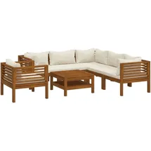 vidaXL Garten-Lounge-Set 7-tlg. creme Akazie