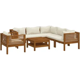 vidaXL Garten-Lounge-Set 7-tlg. creme Akazie