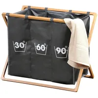 KESPER Wäschesammler anthrazit Bambus, B/H/T: ca. 63x57x38 cm -
