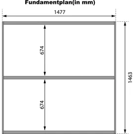 Karibu Saunahaus Fasssauna Quadro 1 - 38 mm inkl. 8-teiligem gratis Zubehörpaket 9 kW Ofen integr. Steuerung