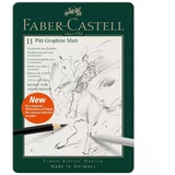 Faber-Castell Pitt Graphite Matt Graphitstifte HB, 2B, 4B, 6B, 8B, 10B, 12B, 14B schwarz mit Radierer, 1 Set