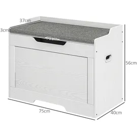 Homcom 103 Liter Aufbewahrungstruhe mit Deckel, Sitztruhe mit Stauraum,