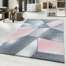 Ayyildiz Beta 1120 Kurzflorteppich 160 x 230 cm pink/grau