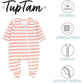 TupTam Unisex Schlafstrampler 3er Pack Baumwolle mit Fuß Jungen, Gr. 98 - 98