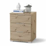 Stella Trading SMILLA Nachttisch in Artisan Kunststoff, 3 Schubladen und viel Stauraum - 46 x 61 x 42 cm Schlafzimmer, Nachttische