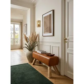 KADIMA DESIGN Sitzhocker Leder 90 x 30 x 43 cm Braun