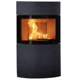 AUSTROFLAMM Kaminofen | Fynn Xtra 2.0 | Keramikfront Rille-Schwarz | 6,0 kW