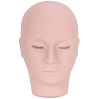 Folpus Wimpern-Mannequin-Kopf, Übungs-Trainingskopf, Kosmetik-Puppen-Gesichtskopf, Gummi-Übungskopf für Salon