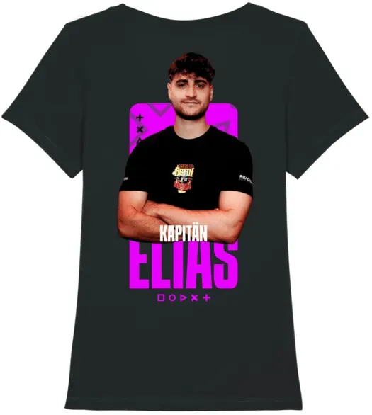 Battle of the Socials T-Shirt Team Elias Damen Schwarz