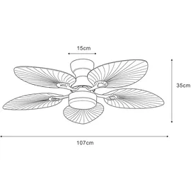 GLOBO ELISE 107 cm Deckenventilator Schwarz