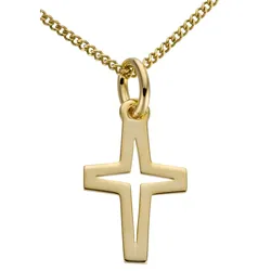 Kreuz-Anhänger FIRETTI "Schmuck Geschenk Gold 333 Halsschmuck Anhänger für Halskette Kreuz", gold (gelbgoldfarben), Schmuckanhänger, Damen, Gelbgold 333, 0,25 g