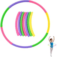 Hyacinthy Hula Fitness Reifen Kinder Hoop, 7-teiliges Kunststoff Abnehmbares Hullahub Reifen, Hoola Hoop für Tanz Fitness, Hola-Reifen-Hoop für Erwachsene und Gymnastikreifen Kinder ab 3 4 5 6+ Jahre