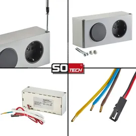 SOTech Steckdose für Spiegelschränke silbergrau Stromversorgung für 12V LED Beleuchtung