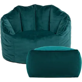 I.C.O.N. icon Sitzsack-Sessel, Grün, Textil, 180 L, 1-Sitzer, Zylindrisch, 77x64x74 cm, Hergestellt in Deutschland, Oeko-Tex® Standard 100, Wohnzimmer, Hocker Sitzsäcke, XXL Sitzsäcke