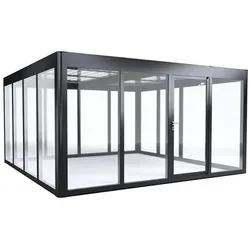 SunElements Gewächshaus »Energy 4.4«, BxHxT: 443 x 229 x 443 cm, UV-beständig, winterfest - silberfarben