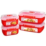 Sistema Frischhaltedose rechteckig rot 4 x 1,25 l
