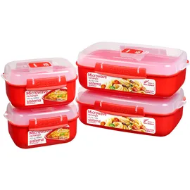 Sistema Frischhaltedose rechteckig rot 4 x 1,25 l