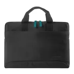 Tucano Smilza, schlanke Laptoptasche aus Nylon fuer 15,6 Zoll, schwarz