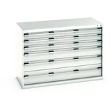 bott cubio Schubladenschrank, Schubladen 3x100 + 2x150 x 1x200 mm, TK je 75 kg, Breite 1.300 mm, lichtgrau