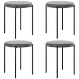 HOMCOM 4er-Set Esszimmerhocker Stapelbar Esszimmerstühle Küchenstuhl mit gepolstertem Sitz, Samtoptik Sitzhocker Samt für Küche Esszimmer Metall 41,5 x 41,5 x 46 cm