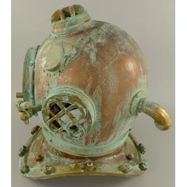Casa Padrino Antik Stil Deko Taucherhelm Kupfer brüniert / Messing / Antik Grün 42 x 35 x H. 47 cm - Wohnzimmer Deko - Schreibtisch Deko - Luxus ... - Gold/Grün