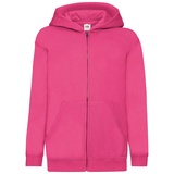 FRUIT OF THE LOOM Classic Hooded Sweat Jacket Kids Unisex Kinder Kapuzen Sweat-jacke, - Rosa