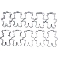 Meirrai 10-teiliges Ausstechformen Set in Teddybärform, Keksform Metallmaterial in