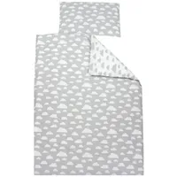 TupTam Kinder Bettwäsche Gemustert 2-Teilig Wendebettwäsche, Farbe: Wolken Grau,