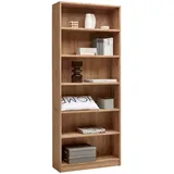 CARRYHOME Regal Eiche Artisan, Holzwerkstoff, 5 Fächer, 80x199.2x28 cm, stehend, Wohnzimmer, Regale, Bücherregale