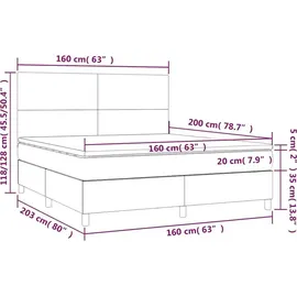 vidaXL Boxspringbett 160 x 200 cm Dunkelblau